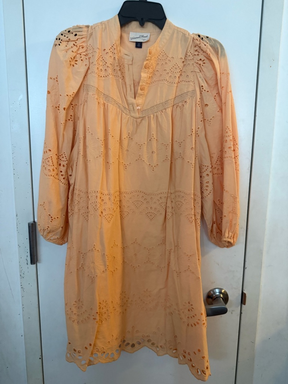 Universal Threads Peach Eyelet Long Sleeve Tunic Dress